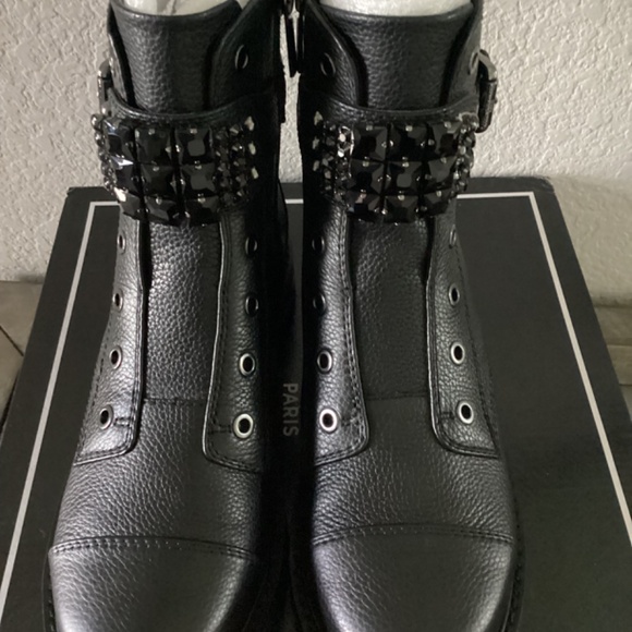 KARL LAGERFELD PARIS Women's Maeva Embellished Buckled Zip Booties, size… - Picture 16 of 16